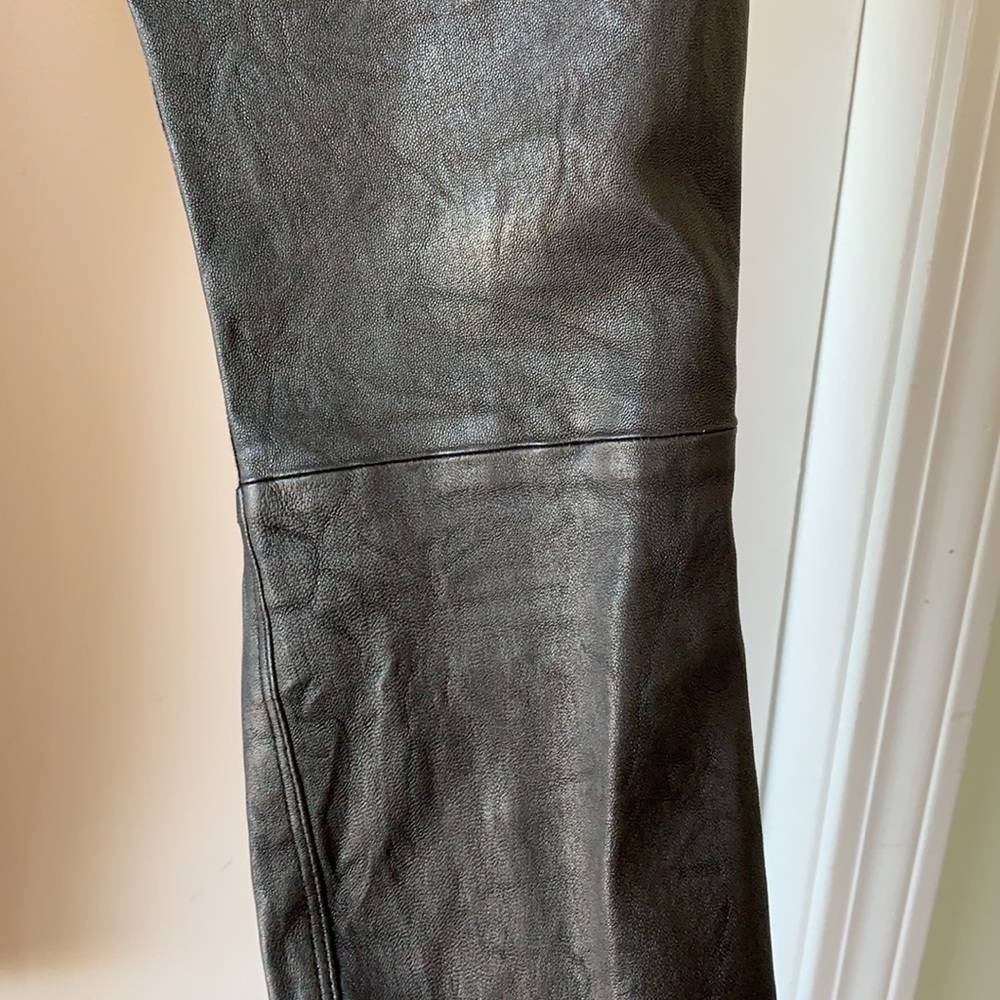 RtA Lambskin Leather Black Destroyed Knee Pants 27 - Picture 11 of 15